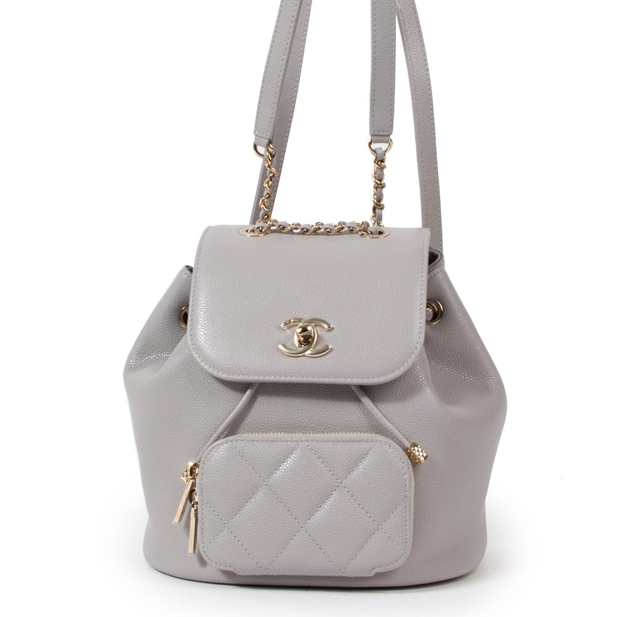 Chanel Grey Business Affinity Mini Backpack
