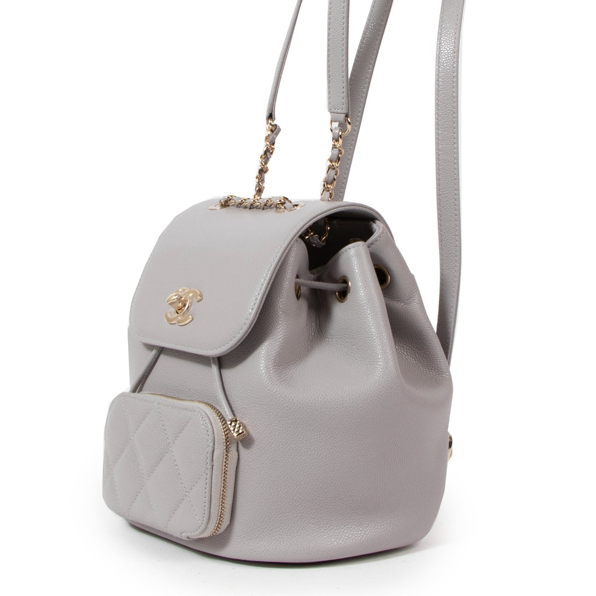 Chanel Grey Business Affinity Mini Backpack