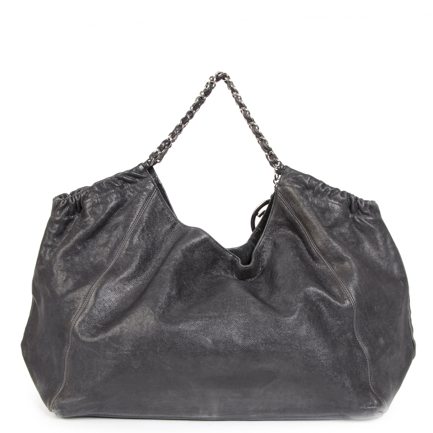 Authentic secondhand Chanel Coco Cabas Black Distressed Caviar XL Bag designer bags accessories shoes clothing luxury designer vintage webshop fashion fashionista safe secure online shopping worldwide shipping