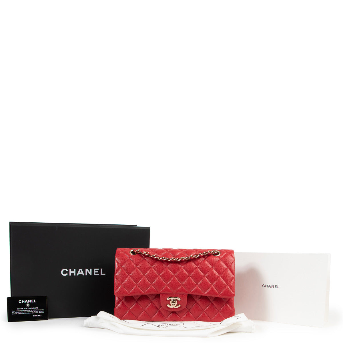 This beauty comes with her authenticity card, dust bag, box and ribbon.