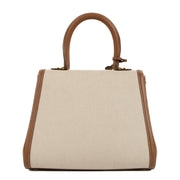 Shop safe online at Labellov in Antwerp, Brussels and Knokke this 100% authentic second hand Delvaux Natural / Tan Calf Trim Canvas Brillant PM Bag
