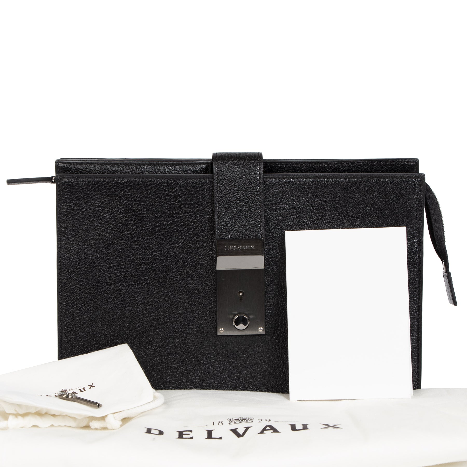 Delvaux Black Leather Pochette