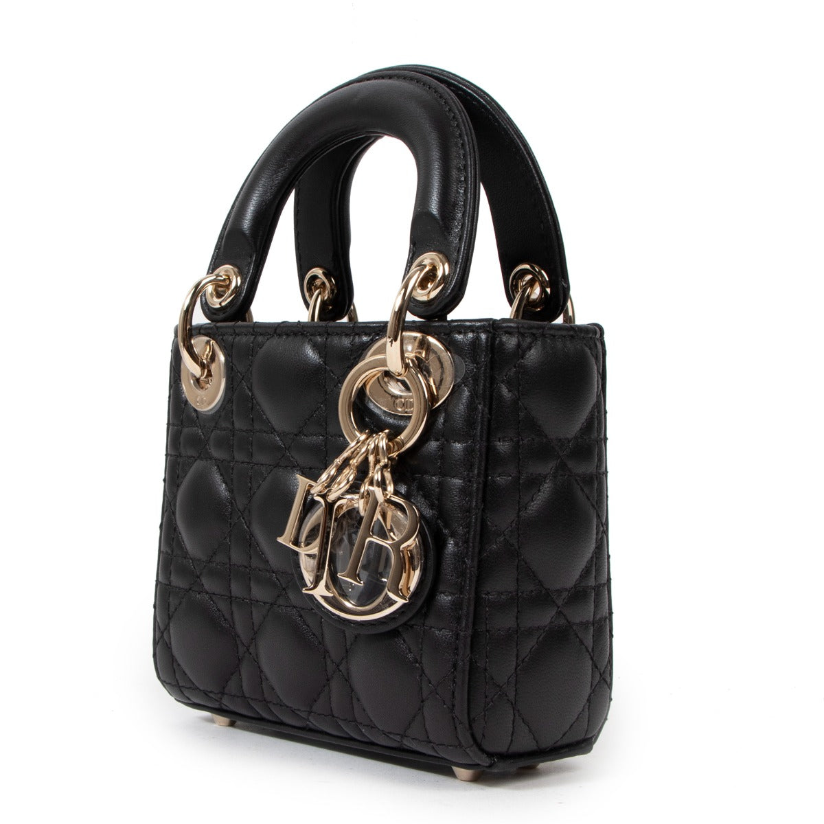 Christian Dior Micro Lady Dior Black Cannage Lambskin