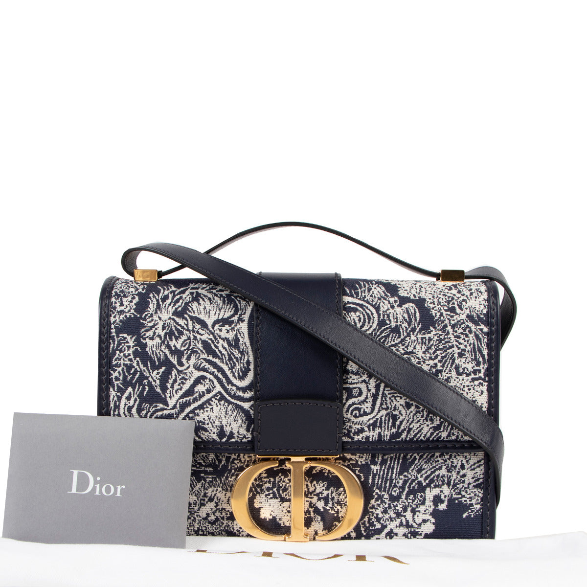 Christian Dior 30 Montaigne Blue Toile de Jouy Reverse Jacquard