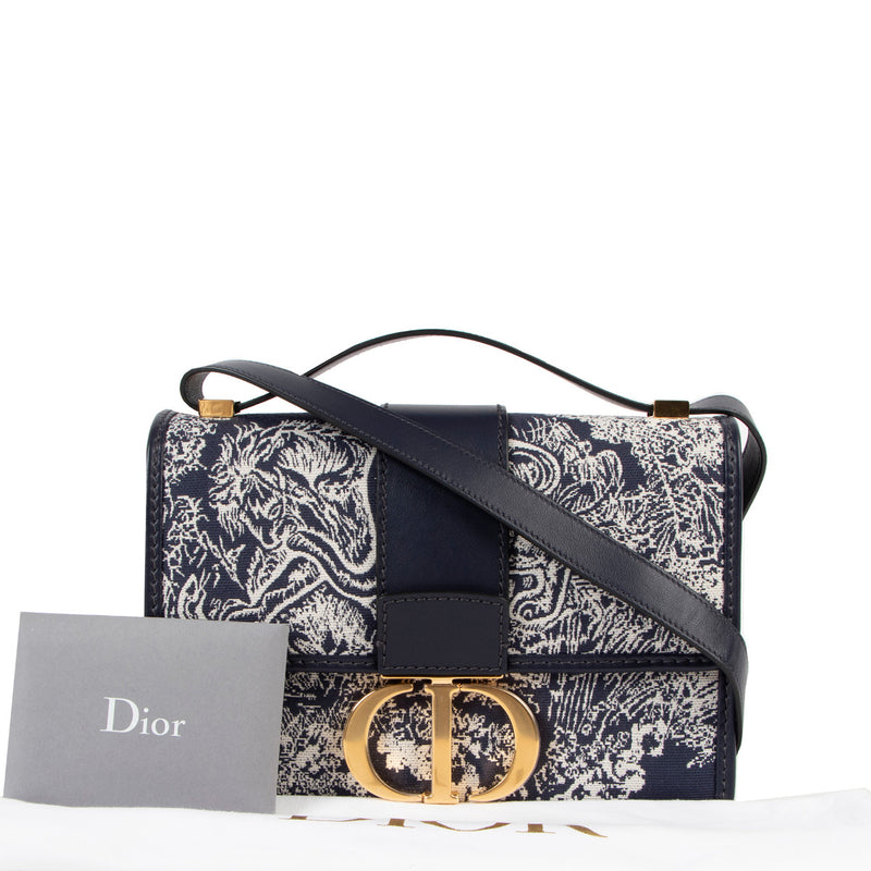 Christian Dior 30 Montaigne Blue Toile de Jouy Reverse Jacquard