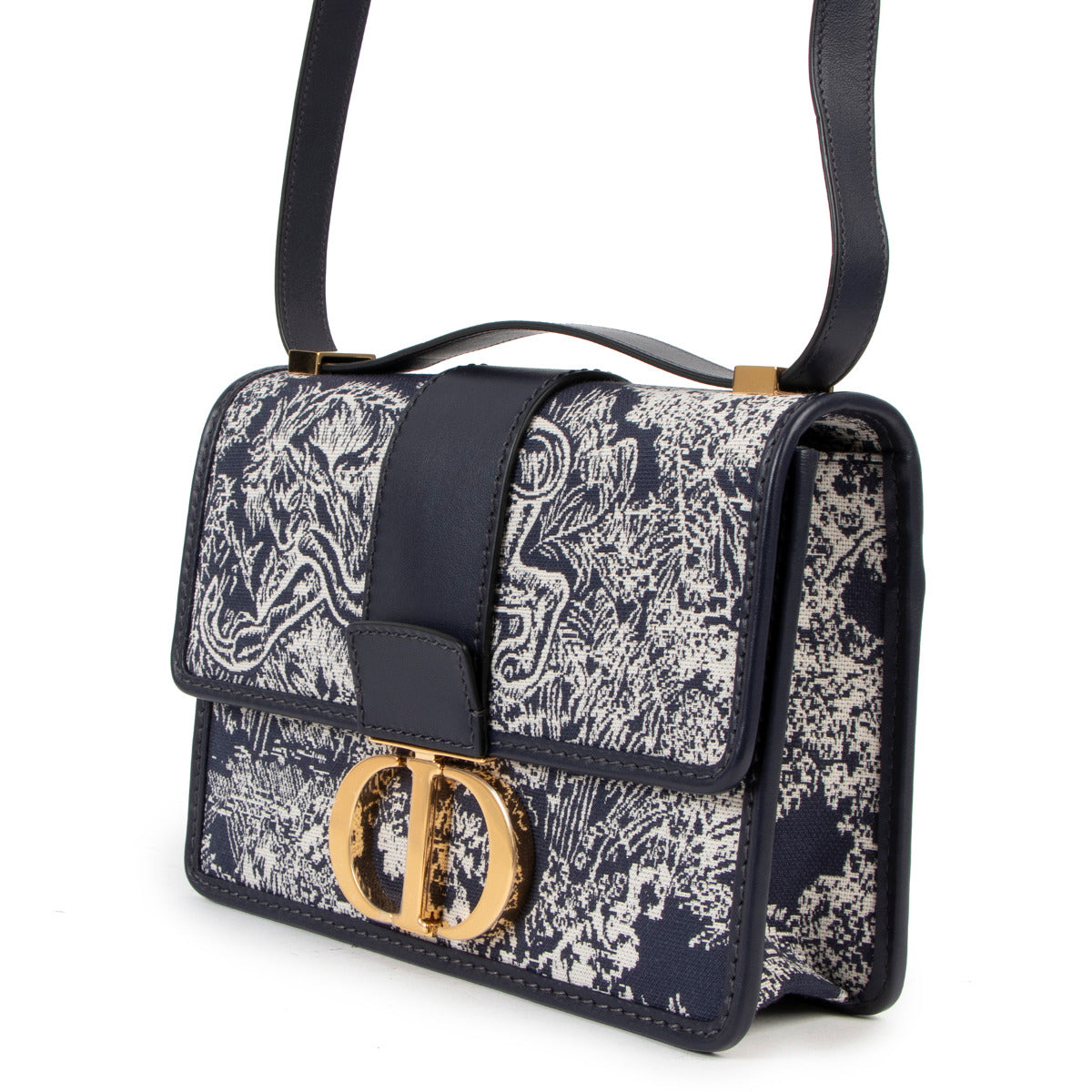 Christian Dior 30 Montaigne Toile de Jouy Reverse en jacquard bleu