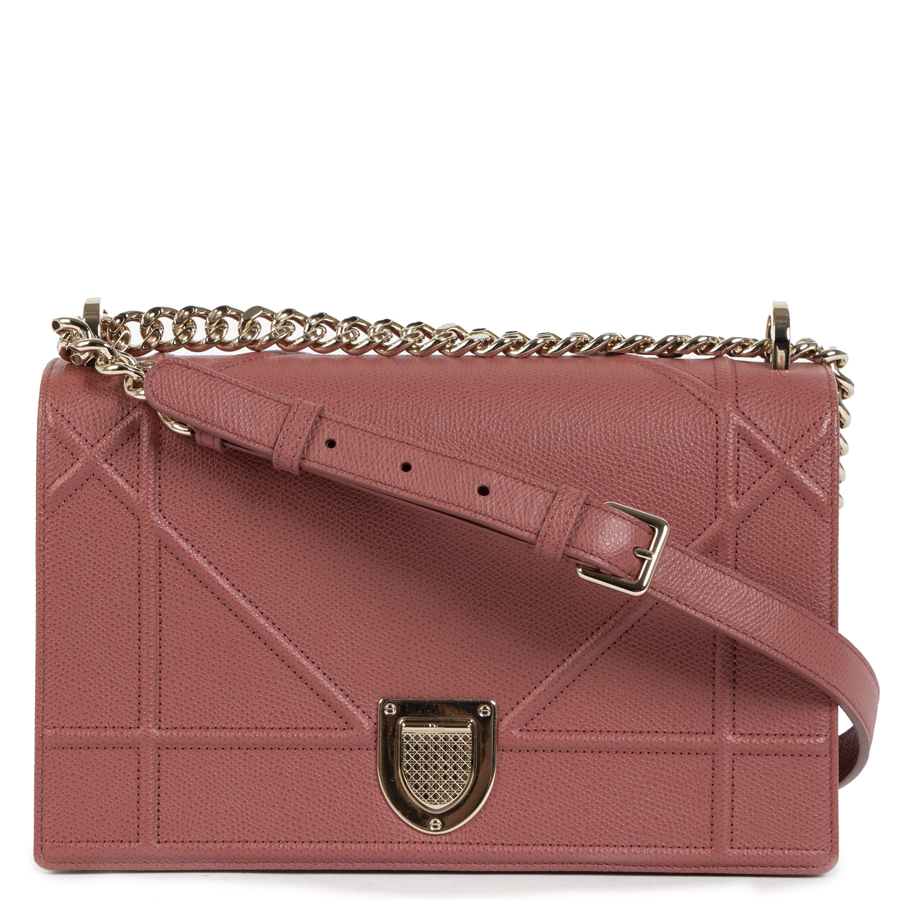 Authentic second-hand vintage Dior Diorama Sienna Calf Leather Bag buy online webshop LabelLOV