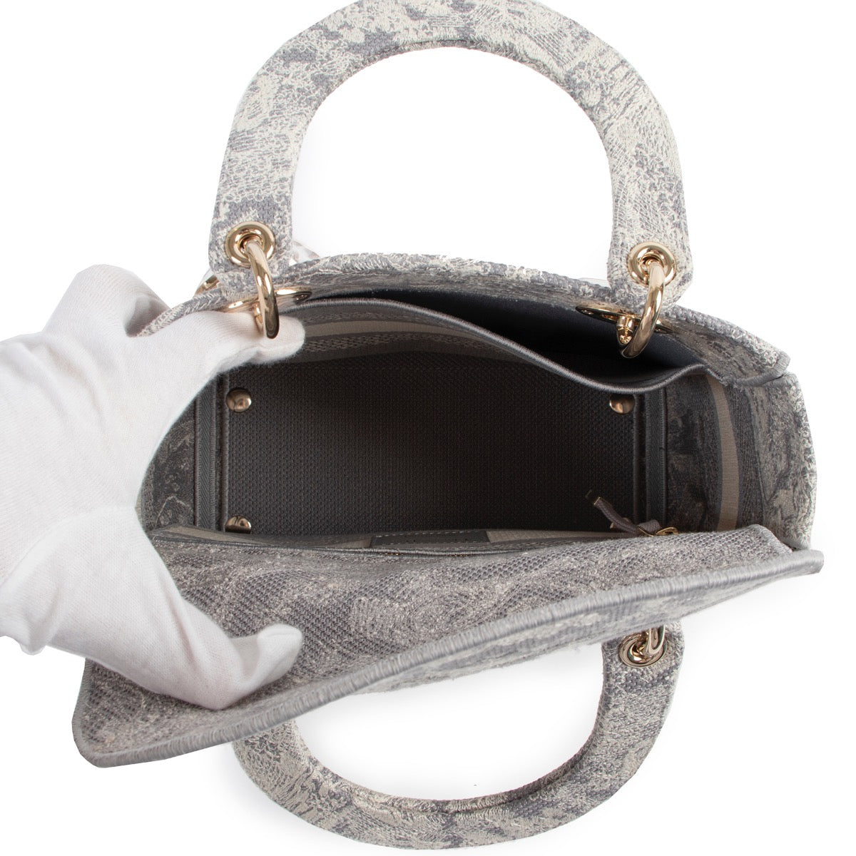 Christian Dior Grey Lady Dior Medium Top handle – Labellov