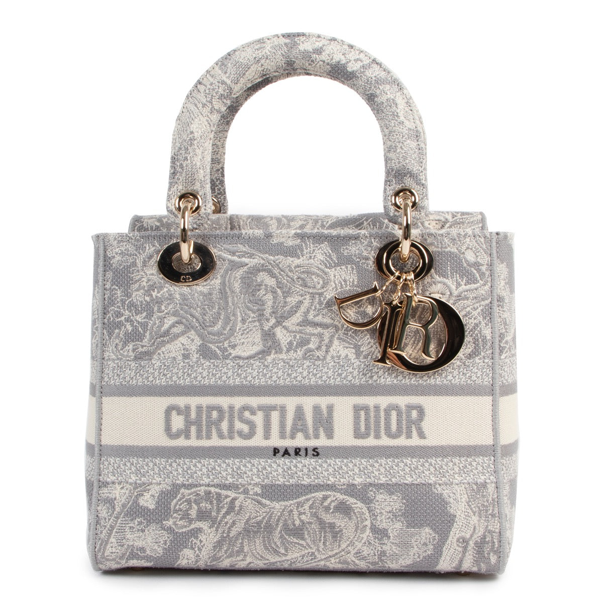 Christian Dior Grey Lady Dior Medium Top handle – Labellov