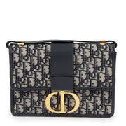 Authentieke Tweedehands Dior Blue Oblique 30 Montaigne Bag juiste prijs veilig online shoppen luxe merken webshop winkelen Antwerpen België mode fashion
