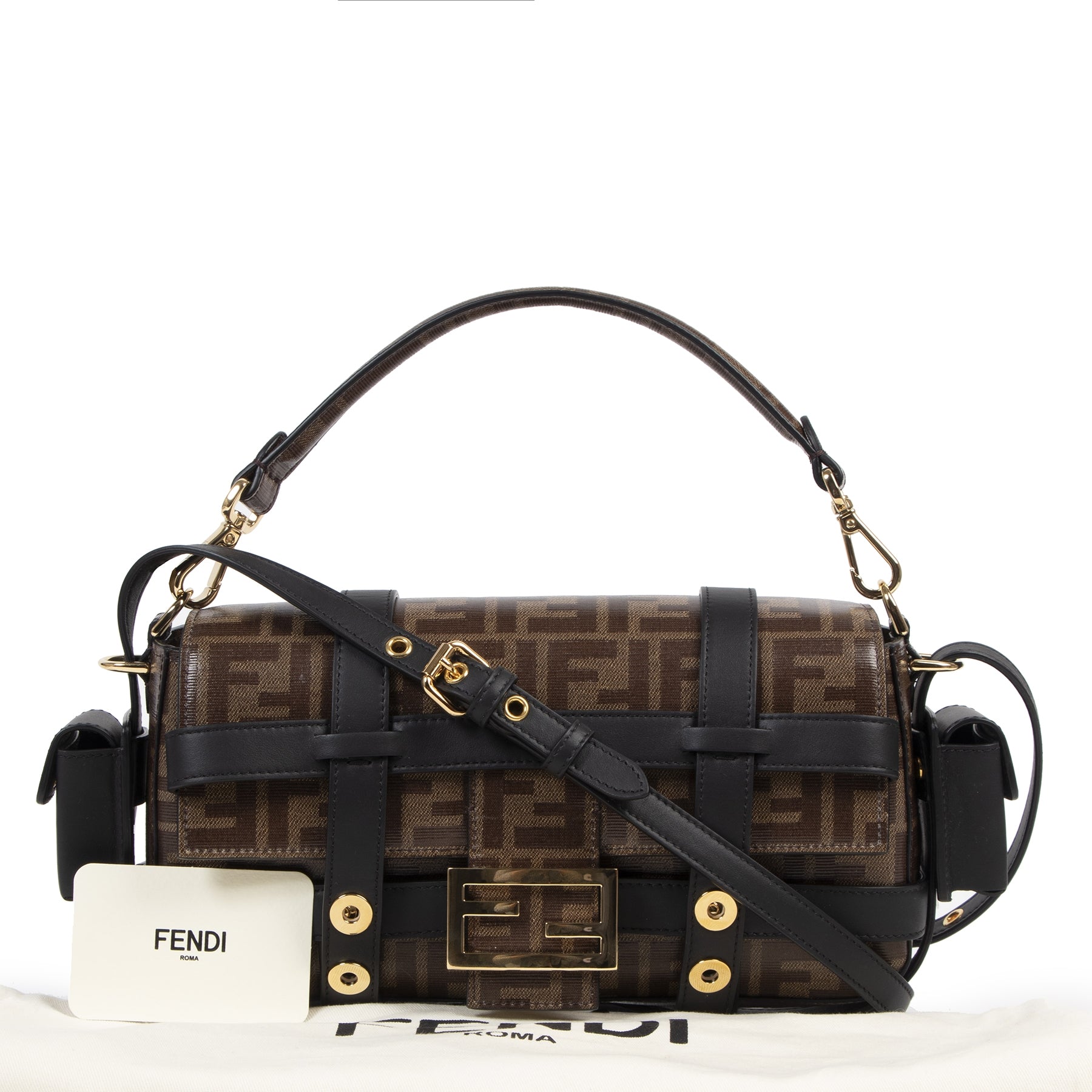 Are you looking for an authentic 100% authentic Fendi Brown Cage Baguette Bag