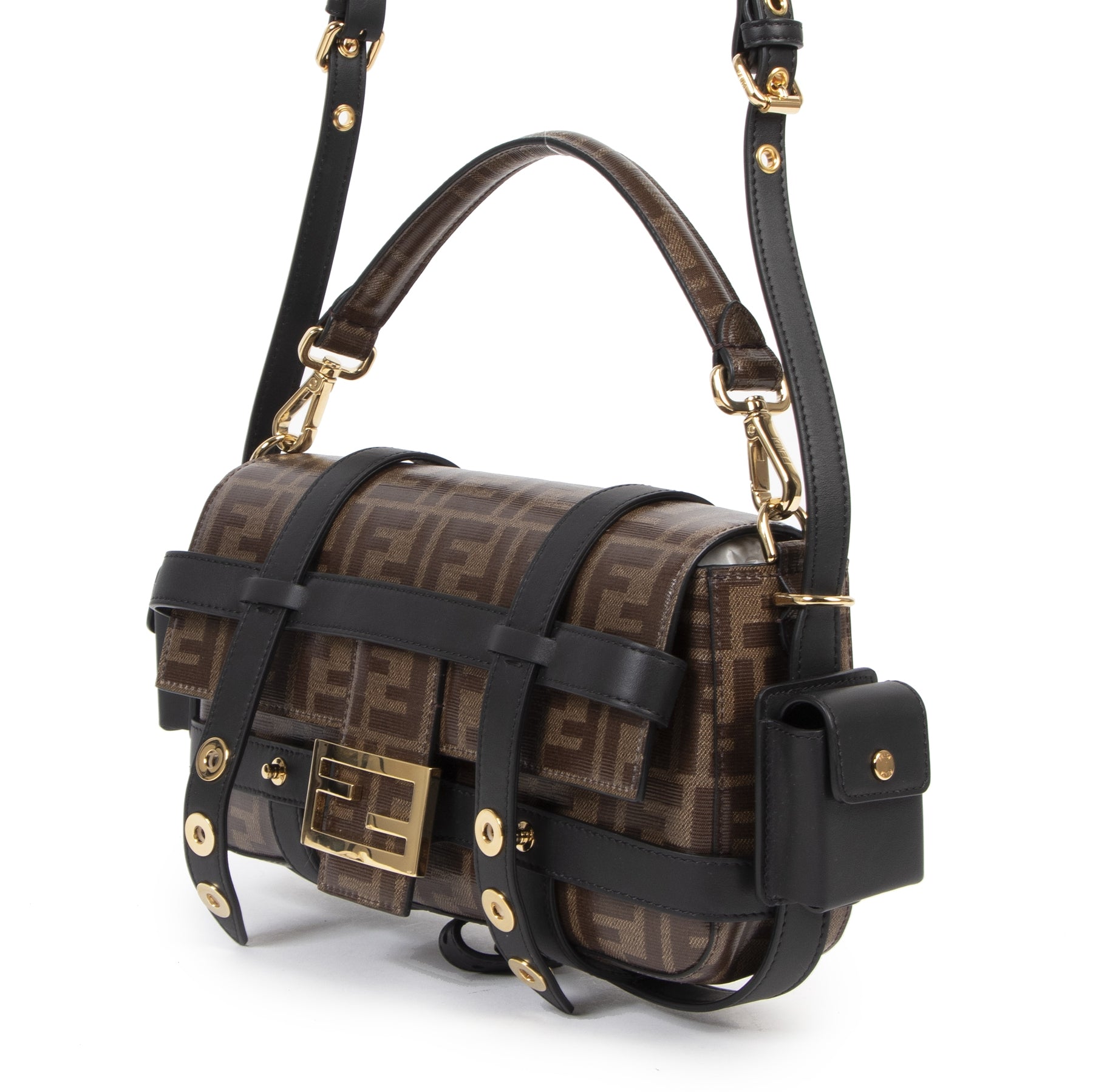 Fendi Bruine Cage Baguette Tas