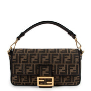 Medium Fendi Logo Brown Fabric Baguette Bag in FF logo for the best price secondhand available at Labellov. Buy and sell with confidence and ease online and with worldwide shipping.