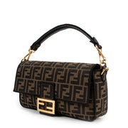 Medium Fendi Logo Brown Fabric Baguette Bag in FF logo for the best price secondhand available at Labellov. Buy and sell with confidence and ease online and with worldwide shipping.