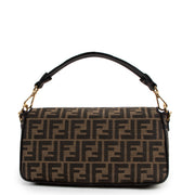 Fendi Brown Zucca FF Logo Fabric Baguette Bag
