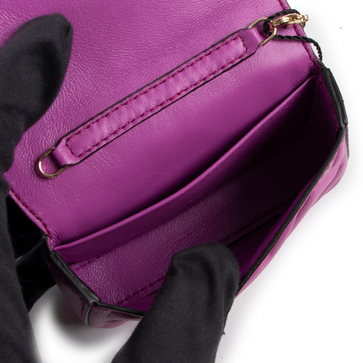 Fendi Nano Baguette FF Embossed Crossbody Bag