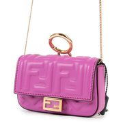 Fendi Nano Baguette FF Embossed Crossbody Bag