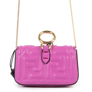 Fendi Nano Baguette FF Embossed Crossbody Bag