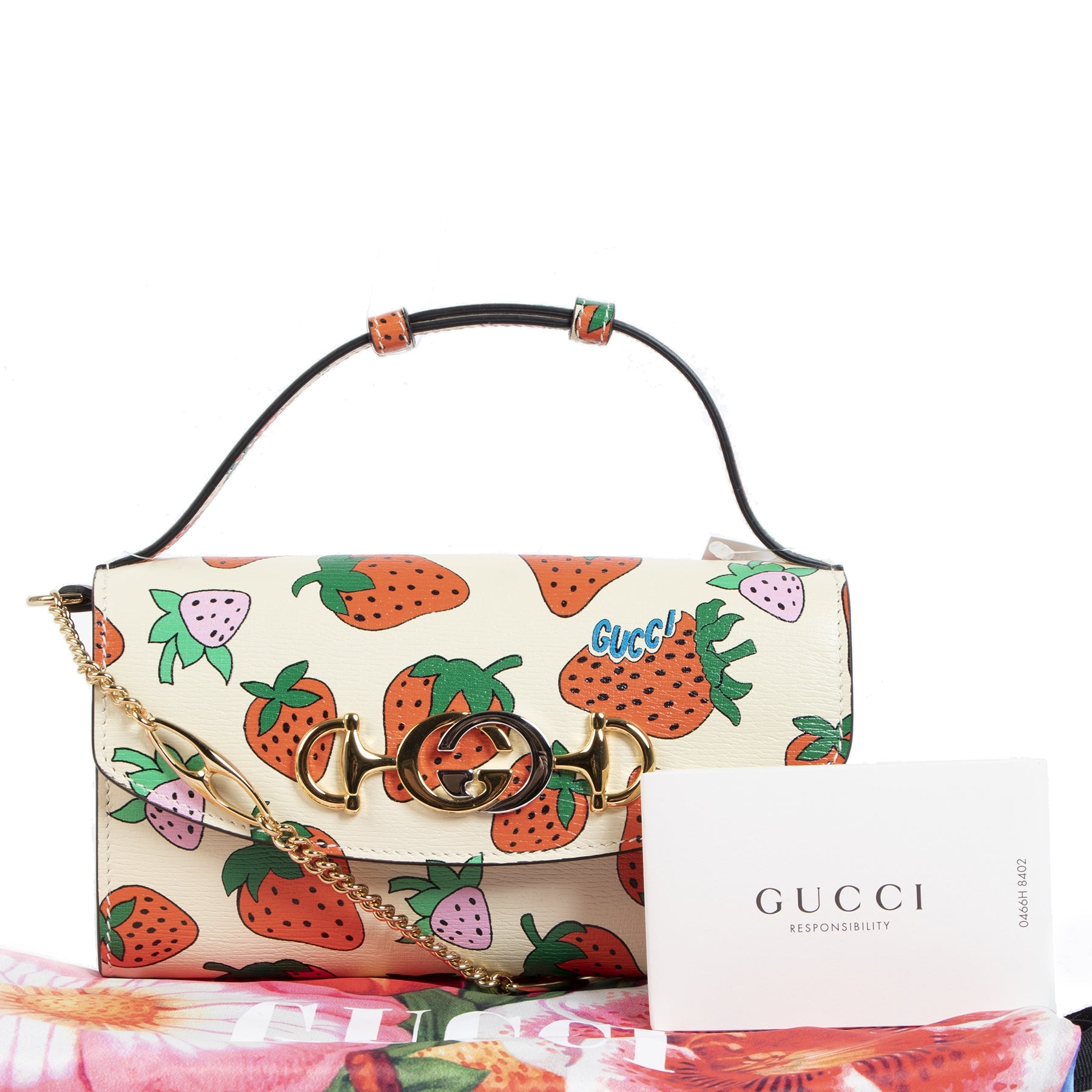 Gucci Zumi Strawberry Print Mini Bag