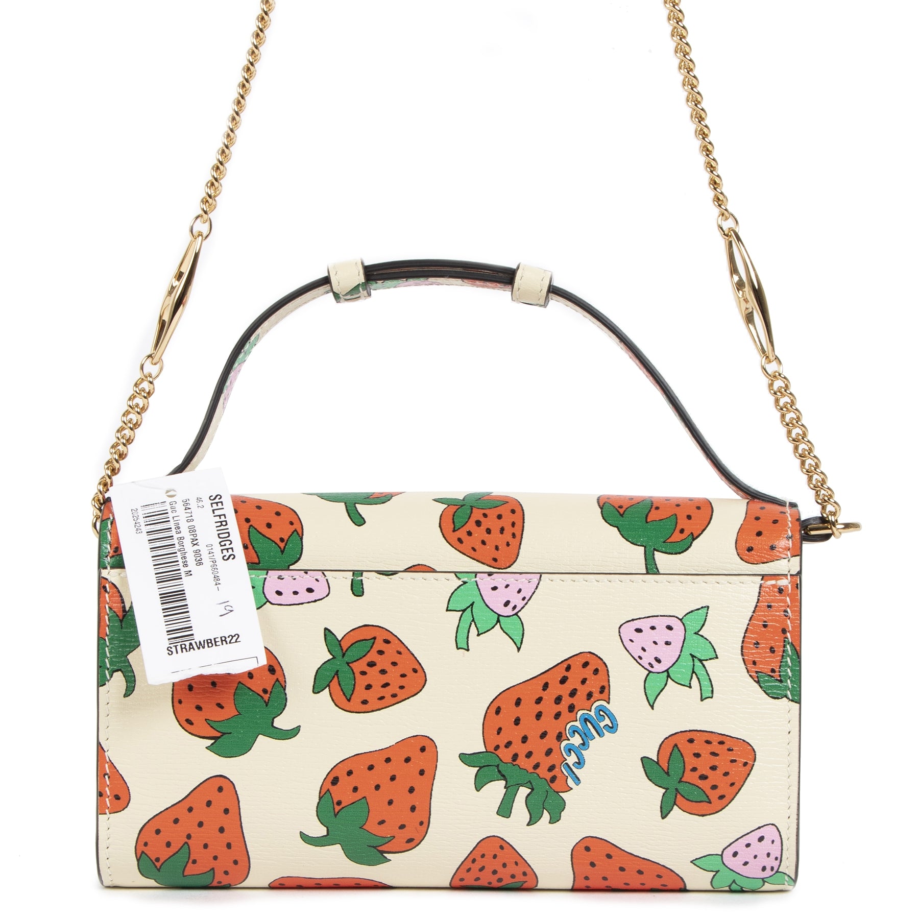 acheter en ligne seconde main Gucci Zumi Strawberry Print Mini Bag