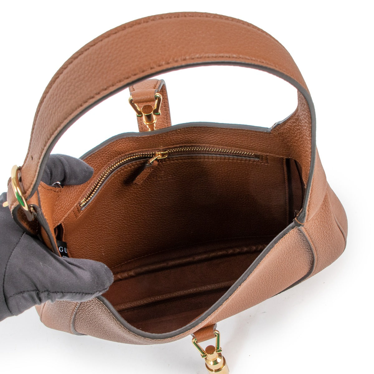 Gucci Jackie 1961 Kleine Tas van Natuurlijk Nerfleer in Bruin