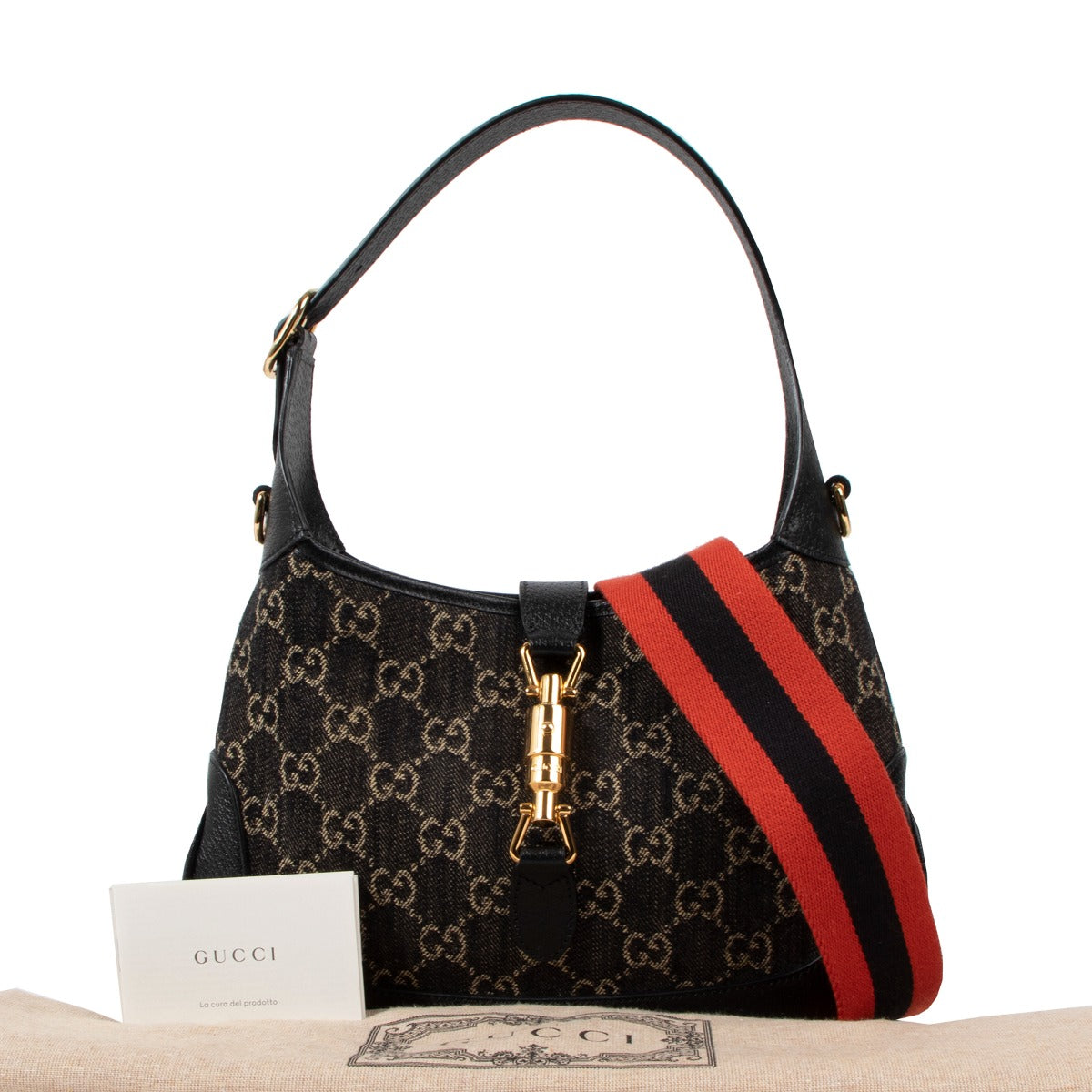 Gucci Blue Denim Jackie 1961 Small Shoulder Bag for the best price at Labellov secondhand luxury in Antwerp.