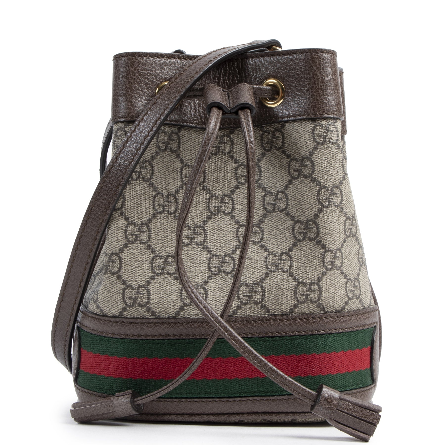 Authentieke Tweedehands Gucci Mini GG Ophidia Bucket Bag designer bags fashion luxury vintage webshop safe secure online shopping
