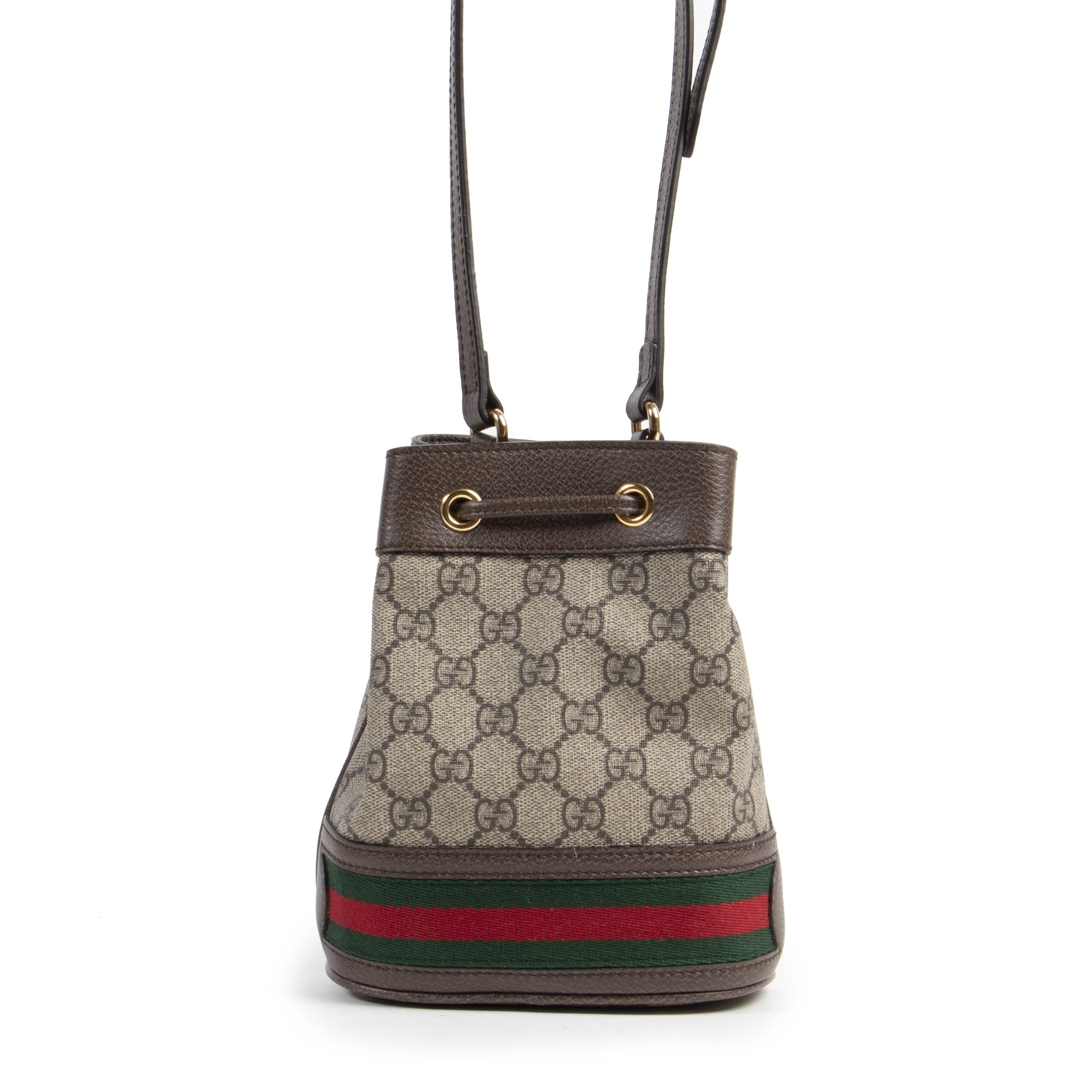 Authentieke Tweedehands Gucci Mini GG Ophidia Bucket Bag designer bags fashion luxury vintage webshop safe secure online shopping