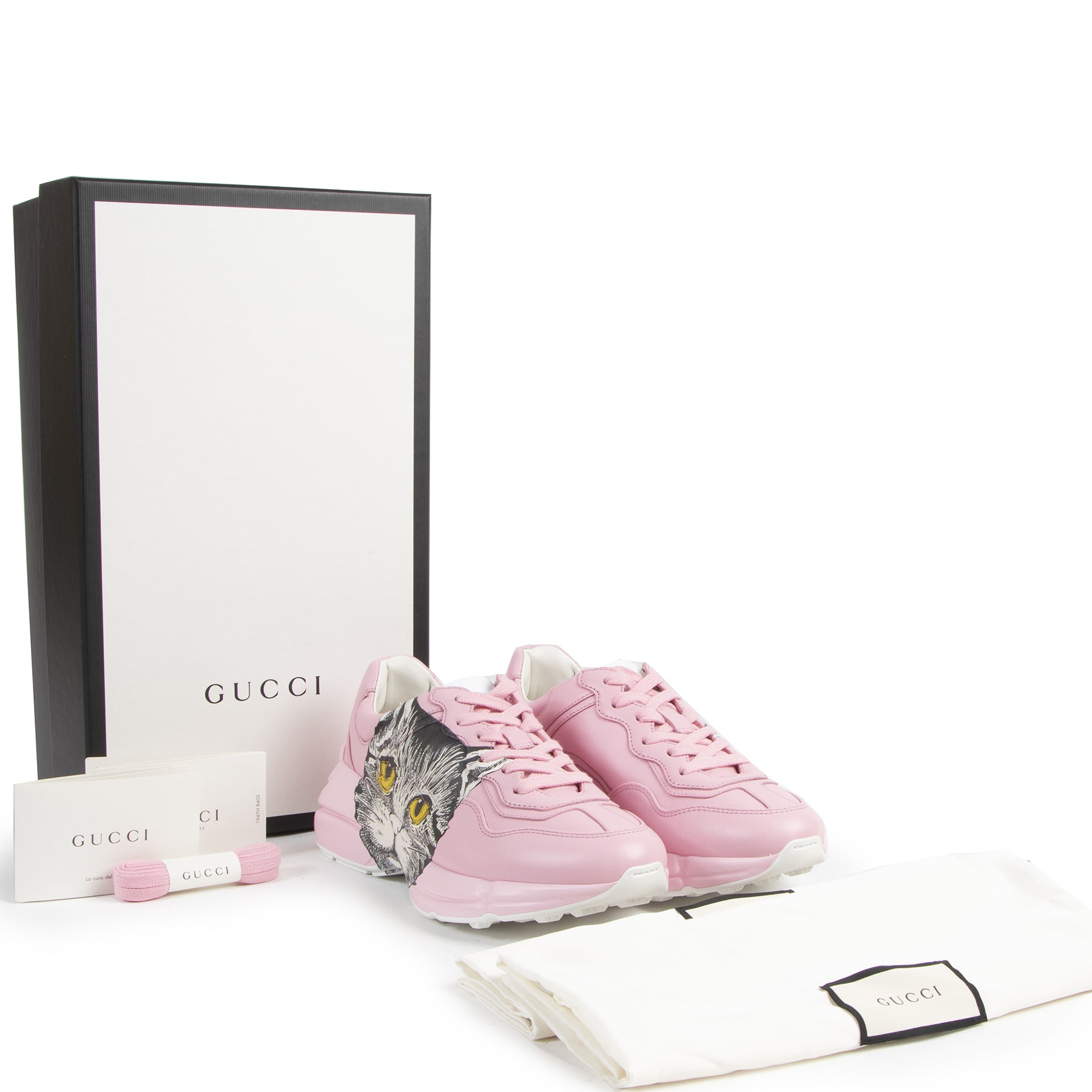 Gucci Rhyton Pink Cat Sneakers te koop bij labellov tweedehands luxe in Antwerpen