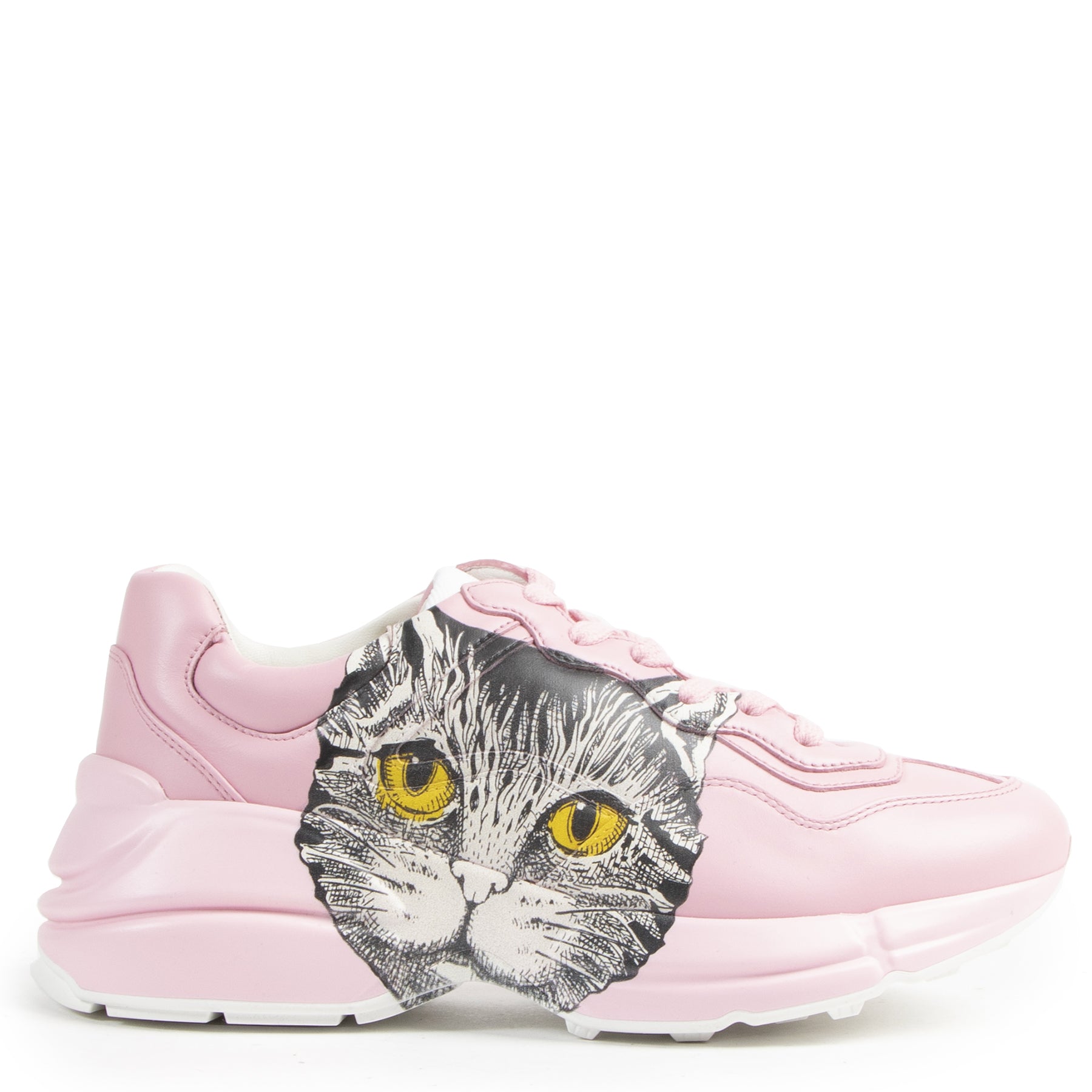 Gucci Rhyton Pink Cat Sneakers 100% authentic for the best price at Labellov