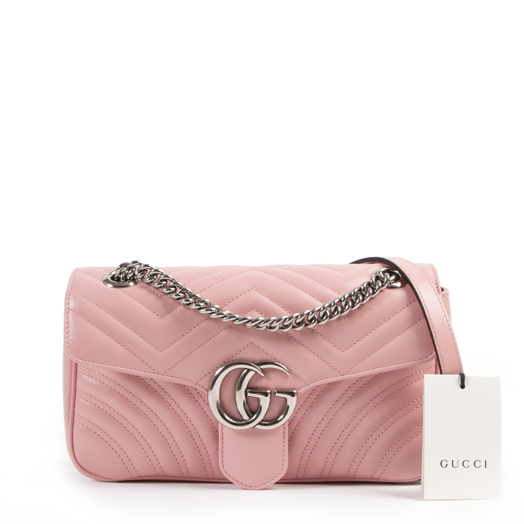 koop veilig online tegen de beste prijs Gucci Baby Pink Medium Marmont Shoulder Bag