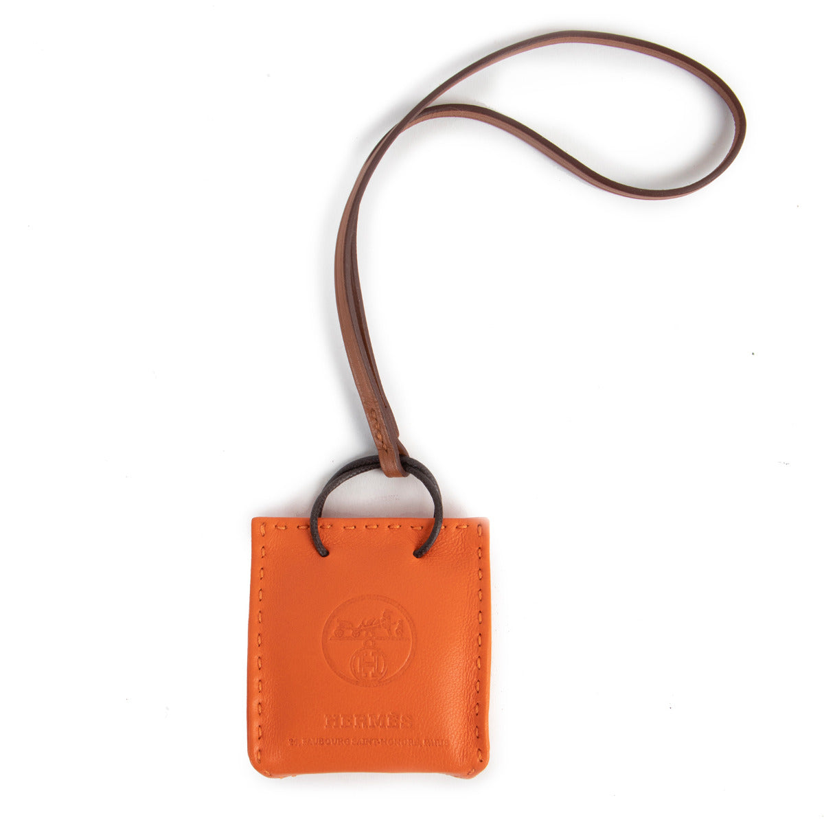 Hermès Orange Shopping Bag Charm
