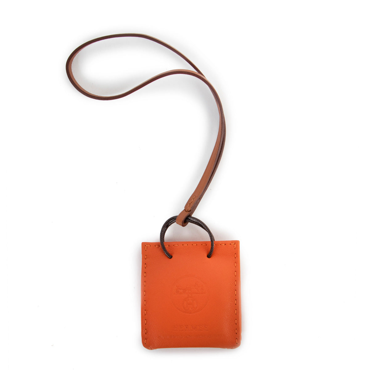 Hermès Orange Shopping Bag Charm