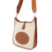 authentic second hand Hermès Evelyne III 29 Ecru Toile Canvas / Gold Clemence Taurillon at labellov.com