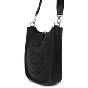 Authentieke Tweedehands Hermès Evelyne Black Leather Crossbody Messenger Bag juiste prijs veilig online shoppen luxe merken webshop winkelen Antwerpen België mode fashion