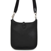 Authentieke Tweedehands Hermès Evelyne Black Leather Crossbody Messenger Bag juiste prijs veilig online shoppen luxe merken webshop winkelen Antwerpen België mode fashion