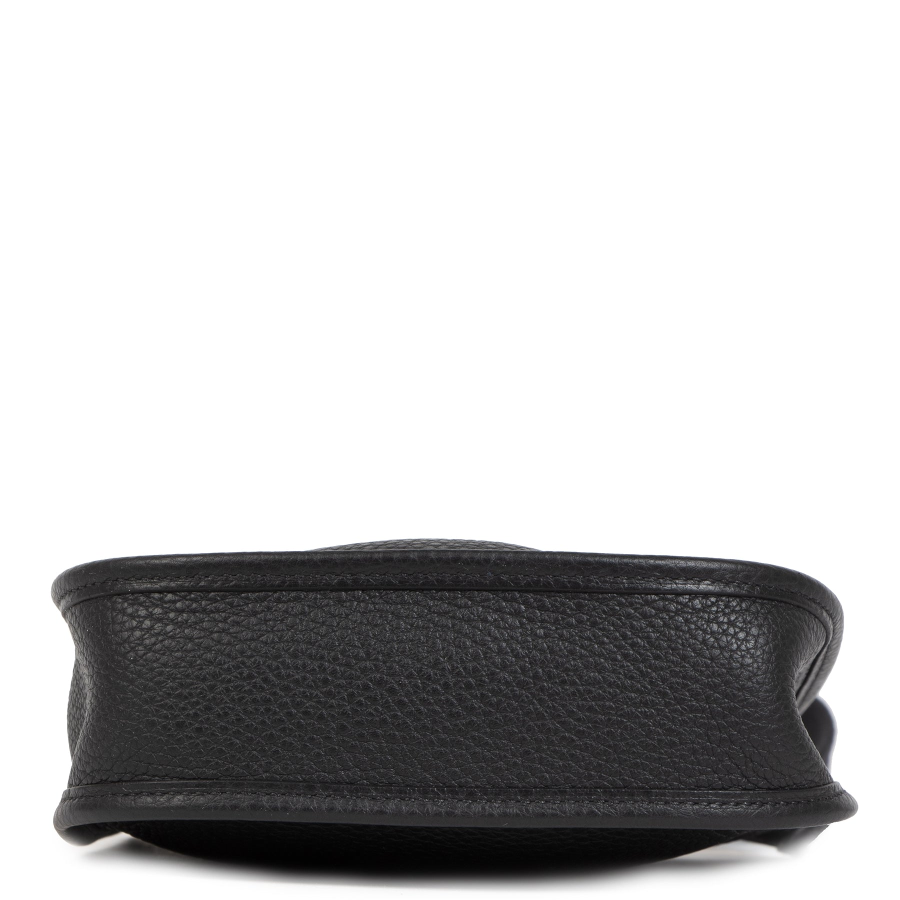 Authentic secondhand Hermès Evelyne Black Leather Crossbody Messenger Bag designer bags accessories shoes luxury vintage webshop safe secure online shopping fashion fashionista worldwide shipping