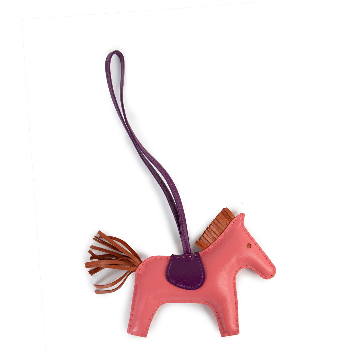 Hermès Rodeo MM Rose Azalee/Malta Blue/Cornelian Tassenhanger