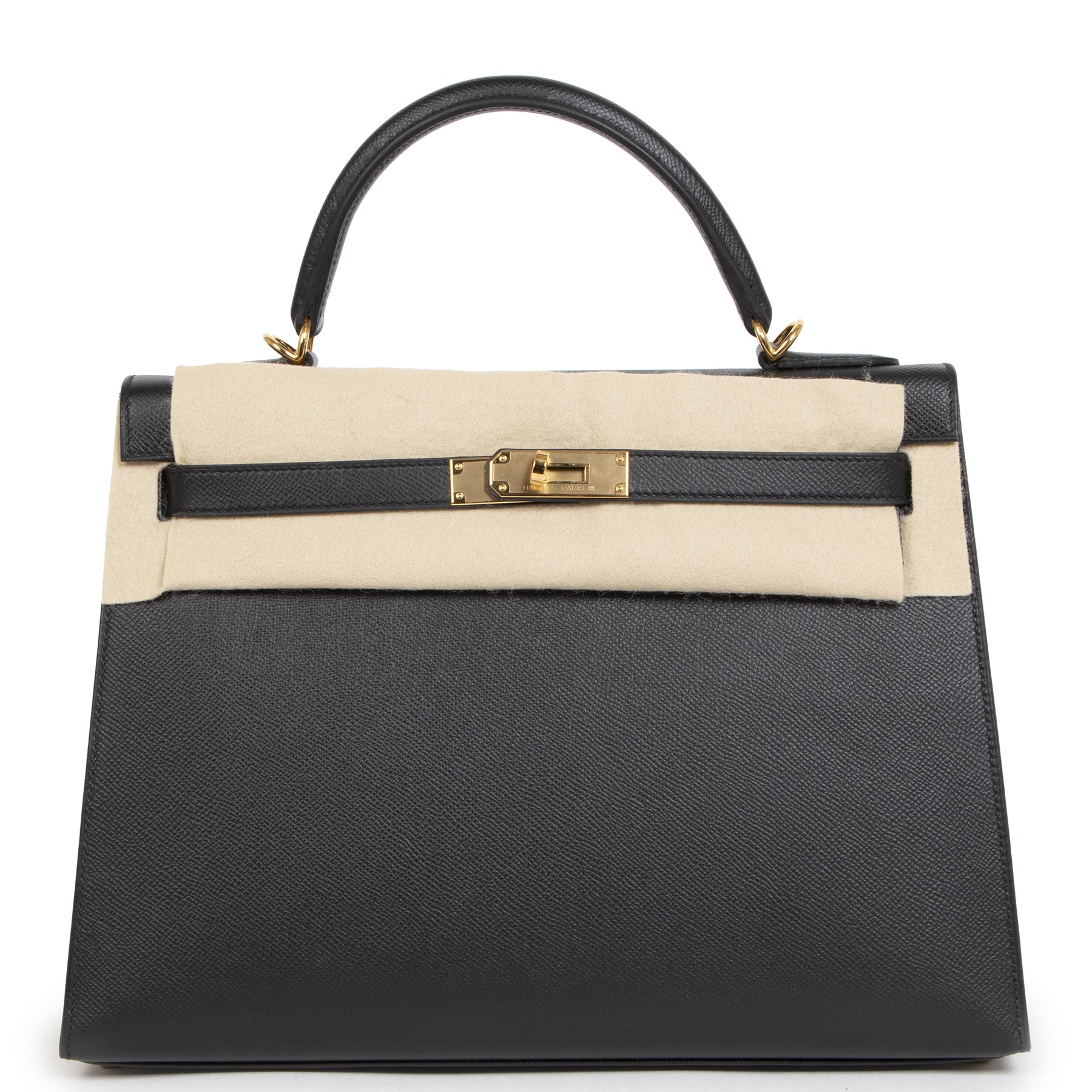 Hermès Kelly 32 Zwart Epsom GHW