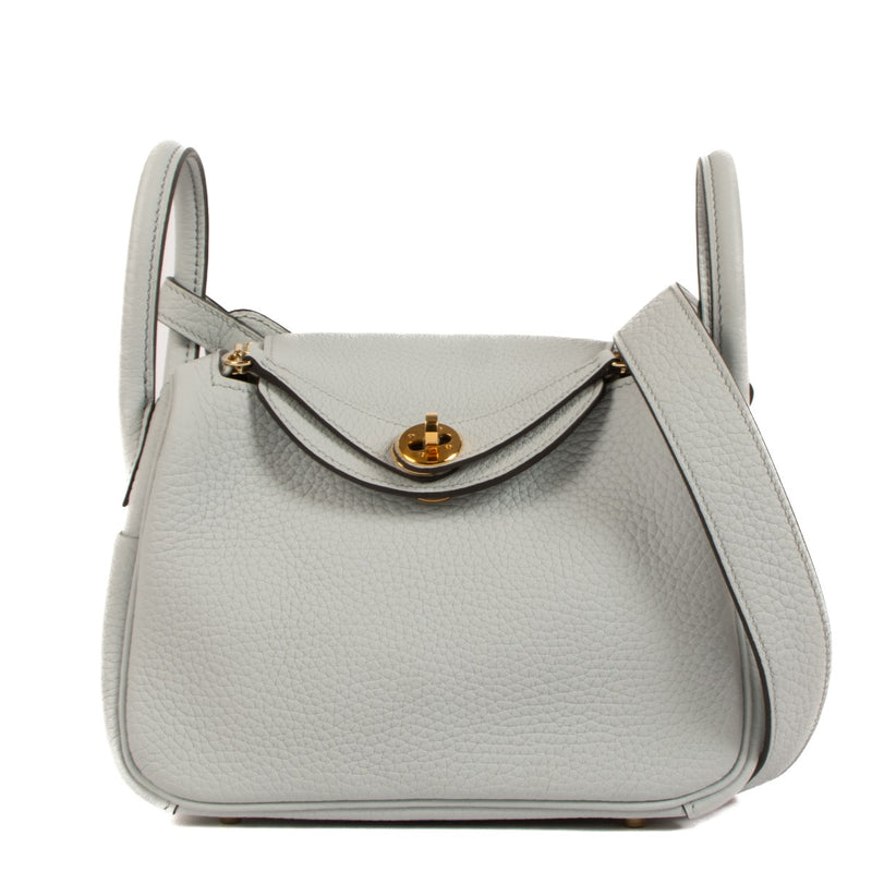 Hermès Lindy Mini Bleu Pale Taurillon Clemence