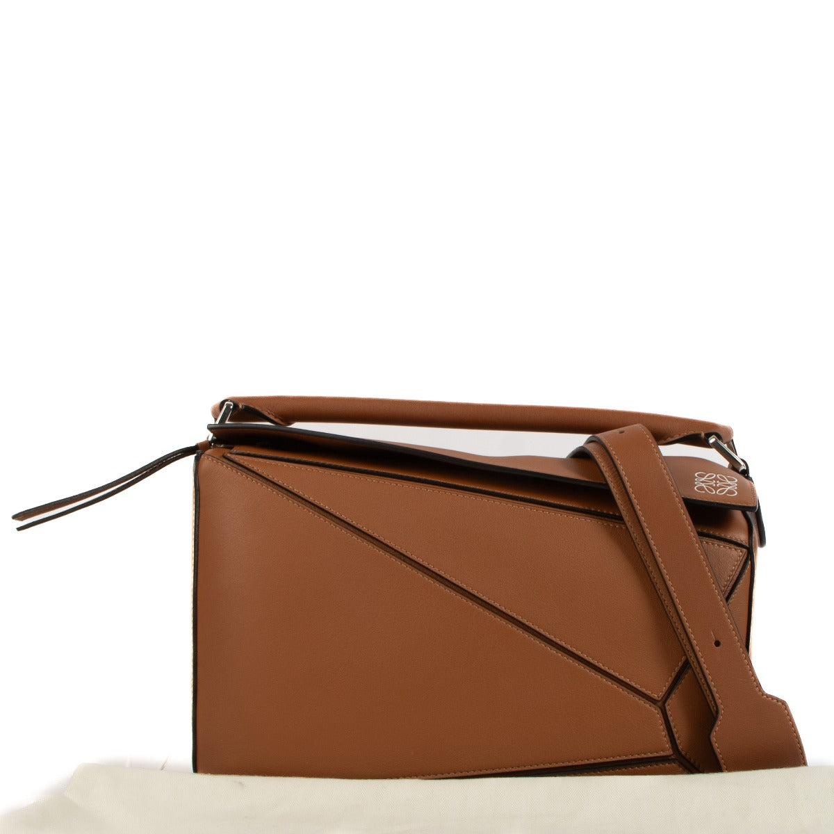 Loewe Tan Satin Calfskin Puzzle Bag