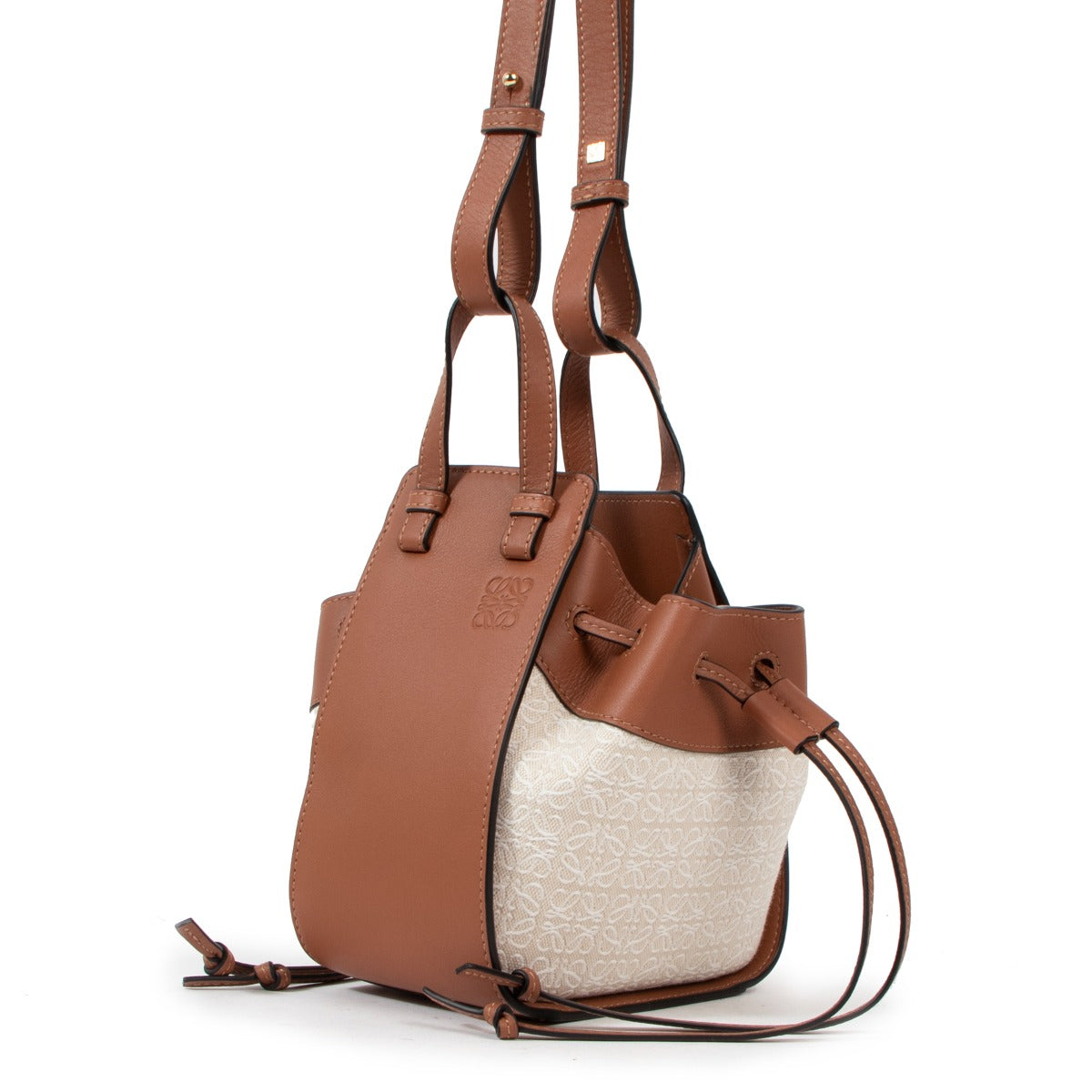 Loewe Mini Hammock Drawstring Anagram Jacquard Bag