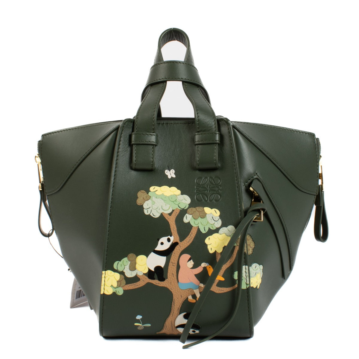 Loewe x Suna Fujita Green Leather Compact Hammock Bag