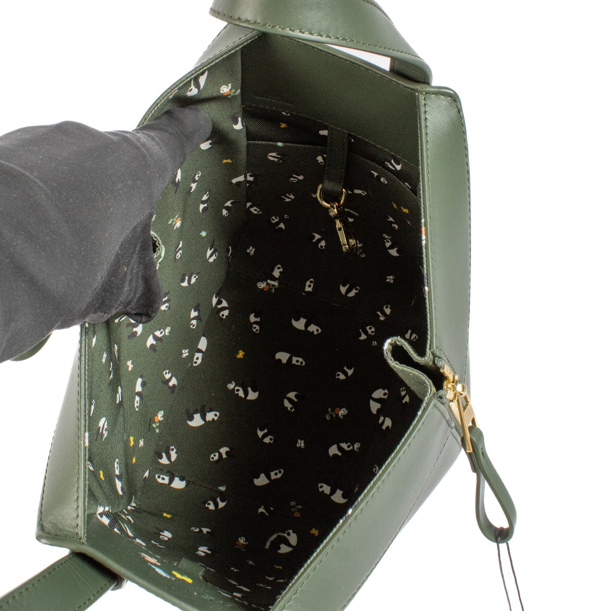 Loewe x Suna Fujita Groene Leren Compacte Hammock Tas