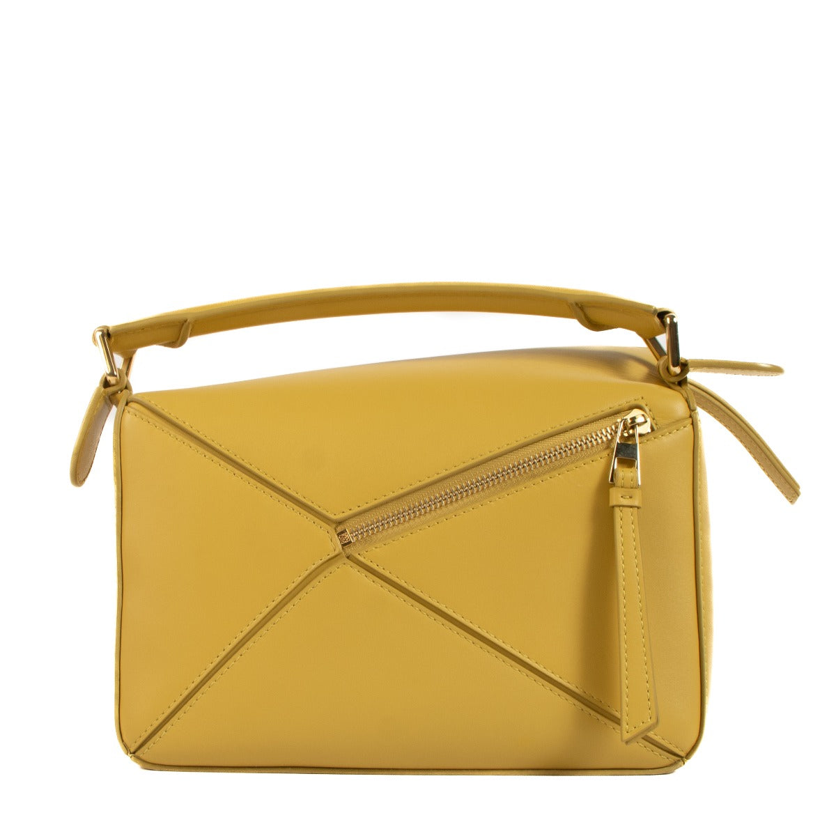 Loewe x Howl's Moving Castle Heen Donkergeel Satijn Kalfsleer Kleine Puzzle Tas