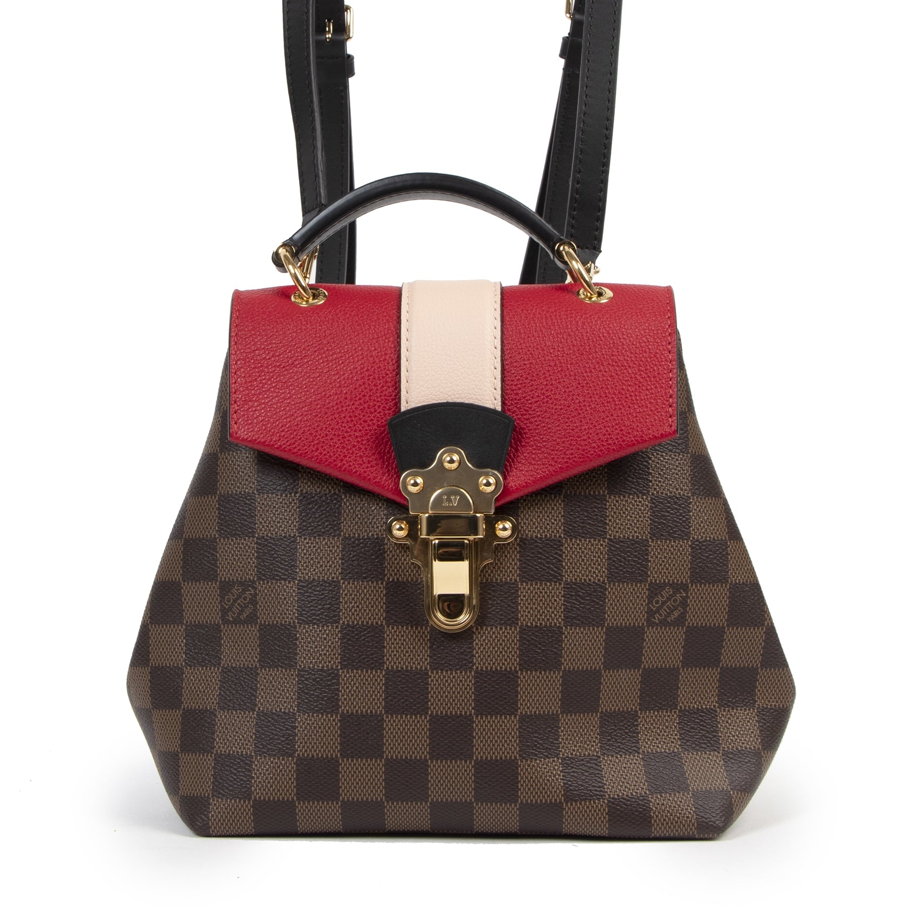 100% authentic Louis Vuiton Scarlet Red Damier Clapton Backpack for the best price
