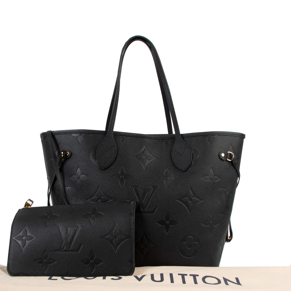 Louis Vuitton Black Monogram Empreinte Neverful MM Shoulder Bag