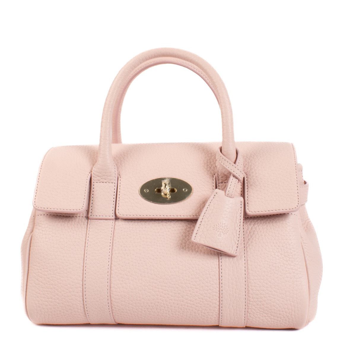 Shop safe online at Labellov in Antwerp and Knokke this 100% authentic second hand Mulberry Powder Rose Heavy Grain Bayswater Satchel Bag