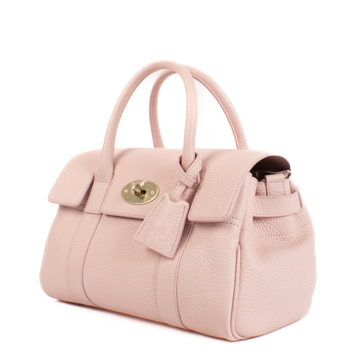 Shop safe online at Labellov in Antwerp and Knokke this 100% authentic second hand Mulberry Powder Rose Heavy Grain Bayswater Satchel Bag