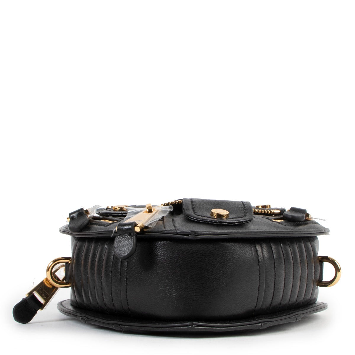 authentic second hand Moschino Black Heart Biker Leather Bag at labellov.com
